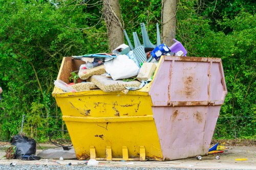 Residential rubbish collection truck in South West London