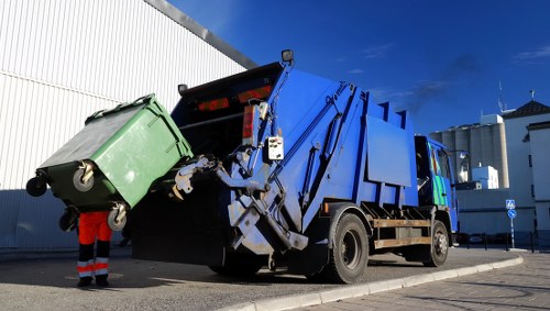 Construction site managing builders waste in South West London