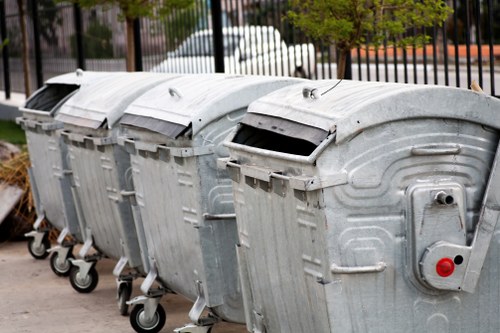 Waste collection trucks in South West London