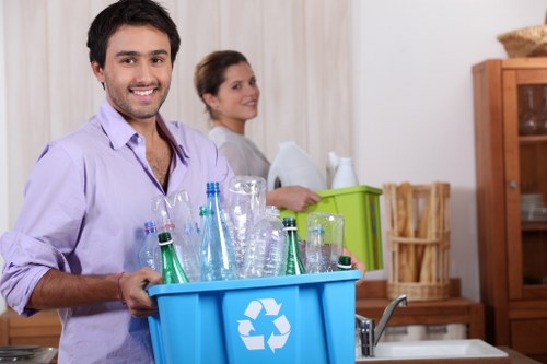 Eco-friendly waste management process illustration