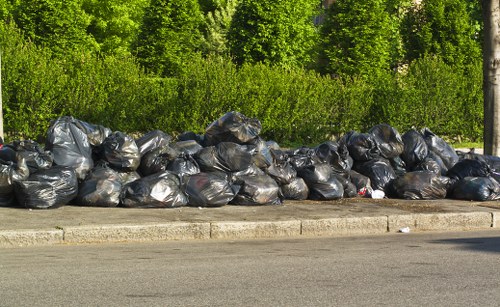 Different bins for segregating recyclable materials